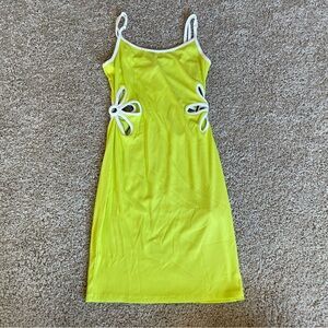 Forever 21 Lime Green Mini Dress with White Trim